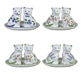 Andrea By Sadek Floral Cat Salt And Pepper Shakers (set Of 4