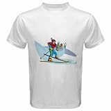 Men's Customized SKIING SKIS SNOW 100% Cotton White T-shirt