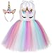 Unicorn Costume for Girls Dress Up Clothes for Little Girls Rainbow Unicorn Tutu with Headband Birthday Gift