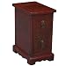 Handmade Oriental Furniture - 19" Antique Style Red Leather End Table - Oriental Heirloom