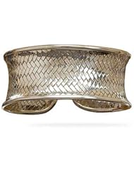 Sterling Silver Concave Woven Cuff Bracelet