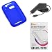GTMax Rapid Car Charger w/ IC Chip + Blue Silicone Skin Soft Cover Case + LCD Screen Protector for T-Mobile Motorola Defy MB525