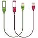 DDup 2pcs Fitbit Flex USB Charging Cable,Fitbit Flex Replacement Chargers,Longer Length(14.20-Inch), Reset Button, PTC Protect FitBit,LED light Blink While Charging,Colors Stand out (Pink+Green)