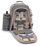 The Camper Insulated Backpack for 2 - Brown Check - Picnic & Beyond