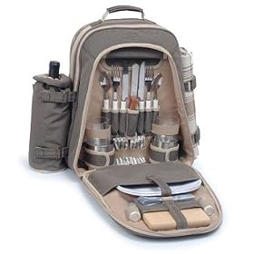 The Camper Insulated Backpack for 2 - Brown Check - Picnic & Beyond