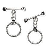 Silver Plated Copper Rope End Round Toggles 17mm (2 Sets)