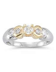0.46 Cts Diamond Ring in 14K Two Tone Gold