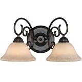 Golden Lighting Rubbed Bronze 2 Bulb Homestead Bath Bar