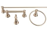 Fontaine Cape Cod 4-piece Bathroom Towel Bar Accessory Set, Brushed Nickel