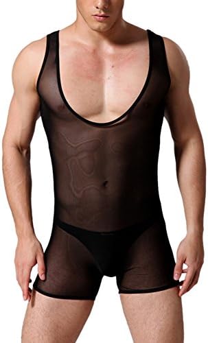 Qianbo Men's Sexy Leotard Fun Underwear Briefs Comfy Underwear Black