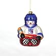 New York Rangers NHL Glass Snowman Ornament (5.5")