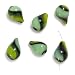 All Products : Hand Blown Lampwork Glass 20mm Fat Tear Drop Beads Green Yellow Black (6)