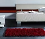 Langflor Zottel Teppich für Bad und Wohnraum 60x100 cm waschbar rot