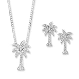 Diamond Palm Tree Jewelry Set in 14K White Gold 41LSOnSgo7L. SL160 Diamond Palm Tree Jewelry Set in 14K White Gold