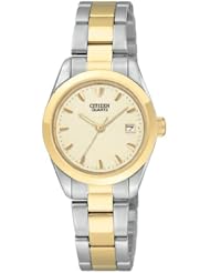 Citizen Quartz Two Tone Champagne Dial Womens Watch - EU1814-53P