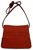 Women's/Girl's Tignanello Leather Pebble X-Body Organizer Handbag (Burnt Orange)