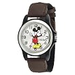 Disney Men's MCK617 Mickey Mouse Black and Brown Strap Moving Hands Watch