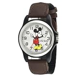 Disney Men's MCK617 Mickey Mouse Black and Brown Strap Moving Hands Watch