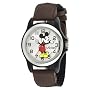 Disney Men's MCK617 Mickey Mouse Black and Brown Strap Moving Hands Watch