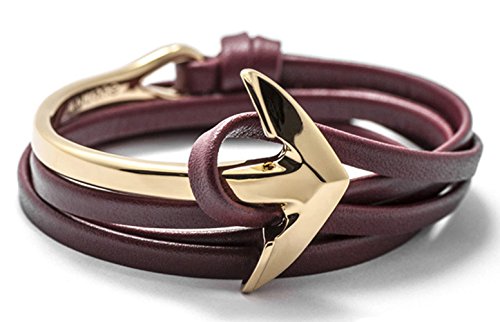 Golastartery Punk Alloy Anchor Bracelet Hand Leather Cuff Bracelet