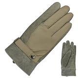 Men's Leather Patch Driving Gloves - Camel Tan