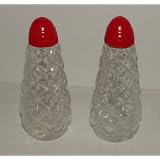 Vintage Diamond Pattern Glass Salt & Pepper Shakers