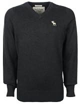 Abercrombie & Fitch Mens Sweater V-Neck Grey