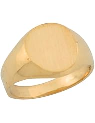 10k Yellow Gold Round Fancy Contemporary Signet Baby Ring
