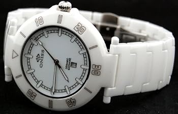 Oniss #ON833-M7 Unisex Oversized White Ceramic Watch
