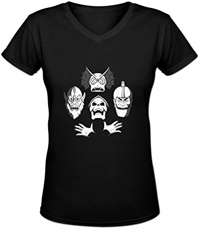MT Karlovich Women's Classic Bo-He-Man-Ian V Neck T Shirt XXL Black