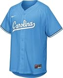 North Carolina Tar Heels Youth Light Blue Nike Replica Baseball Jersey (Yth Large )