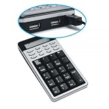 Produkt-Bild: Dicota Accessories Abacus Pro Eingabetastatur mit Taschenrechner und 2-Port USB HUB 13,6 cm