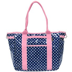 Jamila（ジャミラ） crazy polka ショルダー＆おむつ替えシート付 マザーズバッグ ネイビー（ラミネート加工）