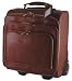 BROWN ITALIAN LEATHER WHEELED WHEEL TRAVEL BAG TROLLEY LUGGAGE SUITCASE MADE IN ITALY (TLFC140707)