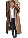 PERSUN Women's Winter Camel Lapel Woolen Blend Longline Manteau Trench Coat
