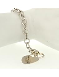 14K White Gold Heart Bracelet