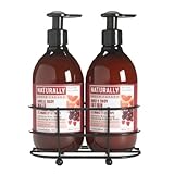 Upper Canada Soap And Candle Naturally Caddy Set,  Cranberry Moro Orange, 2, 12-Ounce Bottle