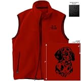 Polar Fleece Vest Red  K - 9 Team : Dachshund Embroidery / Vector  Dog