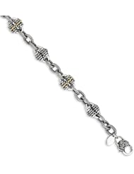 14k Yellow Gold Sterling Silver with 7.5in Bracelet
