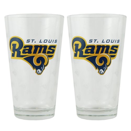 NFL Pint Glass Cup (2 Pack) - St. Louis Rams