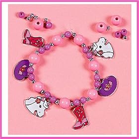 1 Pink & Purple Cowgirl Charm Bracelet Craft Kit