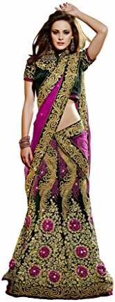 Utsav Women's Bollywood Designer Saree Lehenga Free Size Green