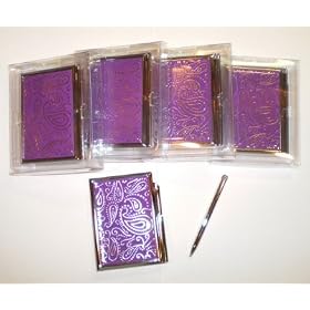 Buy 5 New Purple Paisley Memo Book Notepad Case w Pen by SilverHooks