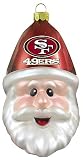 San Francisco 49ers Blown Glass Santa Cap Christmas Tree Ornament