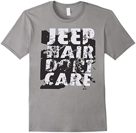 Men's Jeep Girl Tee,Jeep tribute shirt - jeep hair dont care tshir Medium Slate