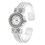 Geneva Platinum Ladies Polished Cuff Watch by SilverBin