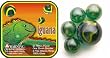 Mega Marbles - IGUANA MARBLES NET (1 Shooter Marble, 24 Player Marbles & 2 Display Rings)