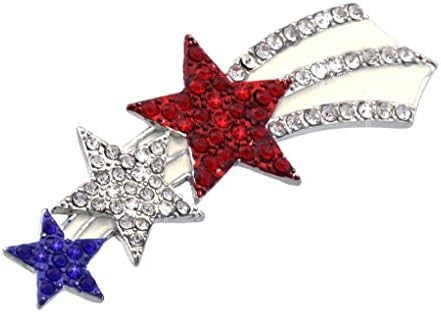 Rose Candy July 4Th Independence Day Usa Flag Shooting Star Brooch Pin Jewelry