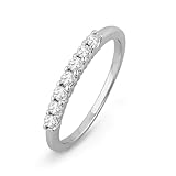 10KT White Gold Round Diamond Anniversary Band Ring (1/4 cttw)