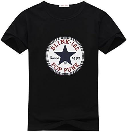 AngelaPinacho Womens Blink 182 Punk Band Black T-shirts Size S